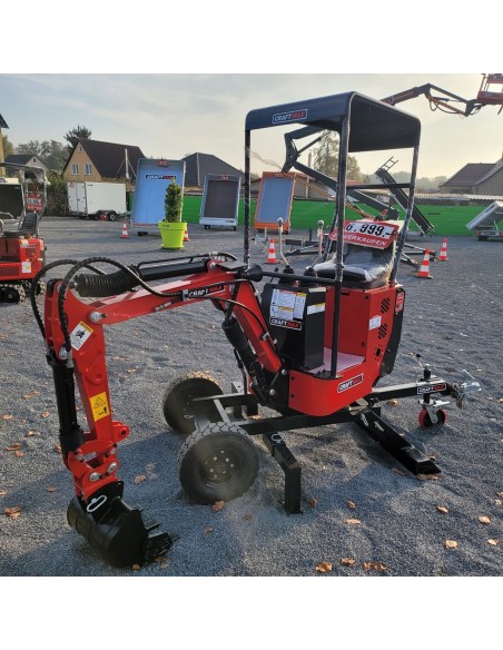 Micro-Bagger-0.52t-7.35KW10PS-Benzin-360°-Schwenk-Hydraulikoel-Kuehler-BriggsStratton-Motor