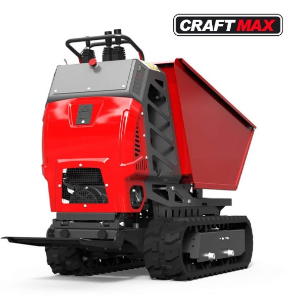 CRAFTMAX-500kg-Minidumper-Raupendumper-Fahrerplattform-Kettenantrieb-7-PS-Benzinmotor-hydraulische-Kippvorrichtung-3