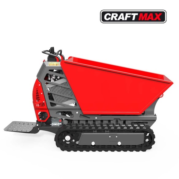 CRAFTMAX-500kg-Minidumper-Raupendumper-Fahrerplattform-Kettenantrieb-7-PS-Benzinmotor-hydraulische-Kippvorrichtung-2