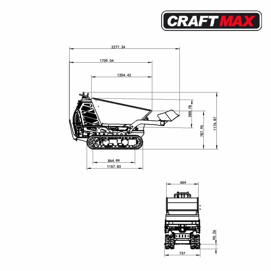 CRAFTMAX-500kg-Minidumper-Raupendumper-Fahrerplattform-Kettenantrieb-7PS-Benzinmotor-hydraulische-Kippvorrichtung-1