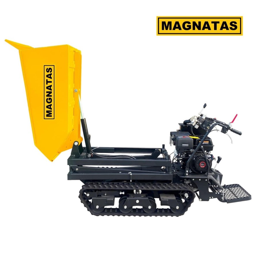 MAGNATAS®-Minidumper-Raupendumper-1.000-Kg-Zuladung-hydraulische-Mulde-mit-Hochkippsystem-Fahrerplattform-Kettenantrieb-13-PS-Be