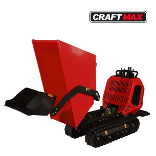 CRAFTMAX-Minidumper-Raupendumper-15-PS-mit-hydraulischer-Selbstladeschaufel-Fahrerplattform-Kettenantrieb-und-hydraulischer-Kipp