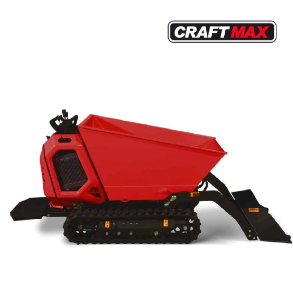 CRAFTMAX-Raupendumper-15-PS-mit-hydraulischer-Selbstladeschaufel-Fahrerplattform-Kettenantrieb-und-hydraulischer-Kippvorrichtung
