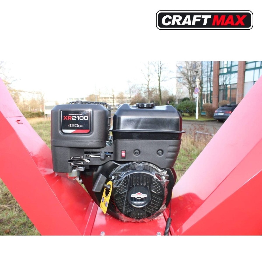 CRAFTMAX-Profi-HaeckslerSchredder-fuer-Weich-und-Hartholz-15-PS-Benzinmotor-4