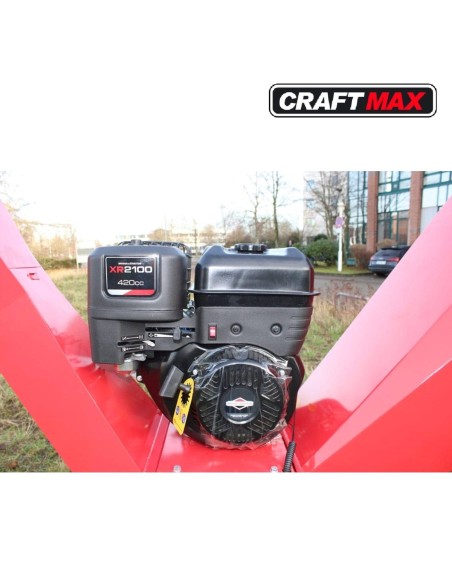 CRAFTMAX-Profi-HaeckslerSchredder-fuer-Weich-und-Hartholz-15-PS-Benzinmotor-4