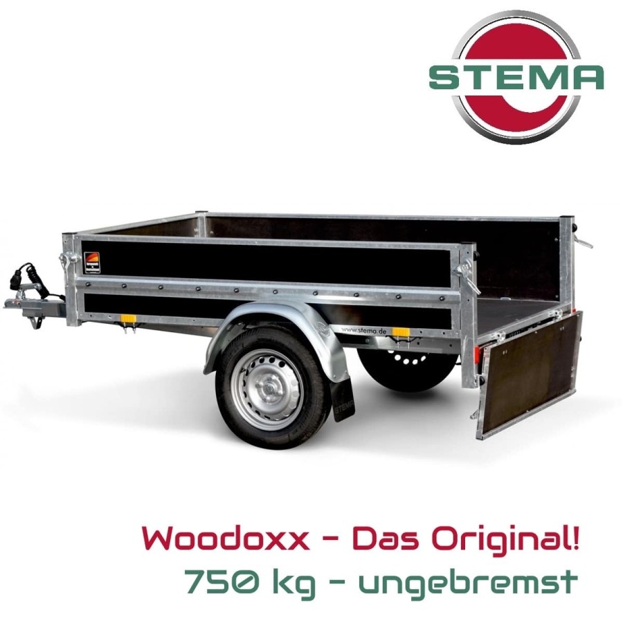STEMA-Woodoxx-HZ-7.5-20-12.1-C-Holzanhaenger-2.01×1.15×0.40m-Front-Heckklappe-750-kg