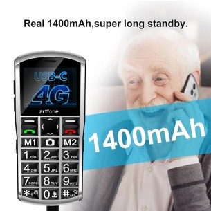 Seniorenhandy-mit-grossen-Tasten-24-Zoll-Farbdisplay-SOS-Notruffunktion-Taschenlampe-2MP-Kamera-Stereo-Lautsprecher-Zeittaste-1 2