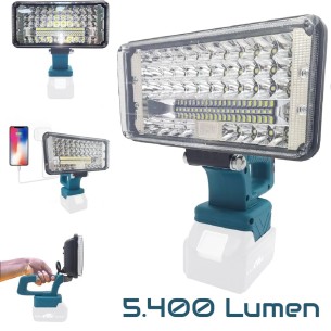 90-Watt-LED-Scheinwerfer-Weitstrahler-Baustrahler-Lichtstrom-5400-Lumen-passend-fuer-MAKITA-18V-Lithium-Ionen-Akkus-1