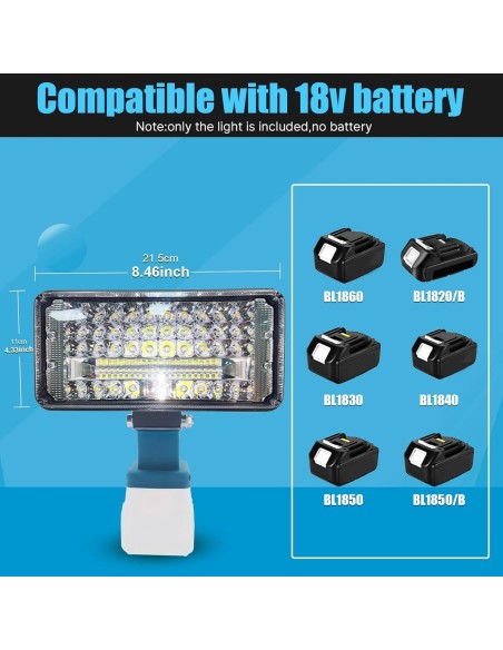 90-Watt-LED-Scheinwerfer-Weitstrahler-Baustrahler-Lichtstrom-5400-Lumen-passend-fuer-MAKITA-18V-Lithium-Ionen-Akkus-3