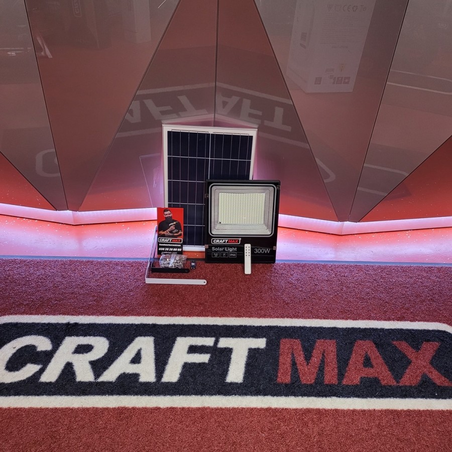 CRAFTMAX-300W-Solar-Flutlichtstrahler-superhell-fuer-Aussen-mit-grossem-Solarpanel-25000-mAH-Batteriekapazitaet-Kaltweiss-6500K-