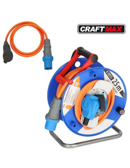 CRAFTMAX-Camping-Kabeltrommel-25m-H07RN-F-3G25-in-orange-Brennenstuhl-Camping-Adapterkabel-mit-CEE-Stecker-und-Schutzkontakt-Kup
