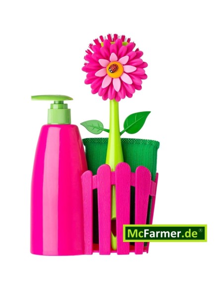 Pink-Flower-Power-Spuelbecken-Oranizer-in-Form-einer-Blume