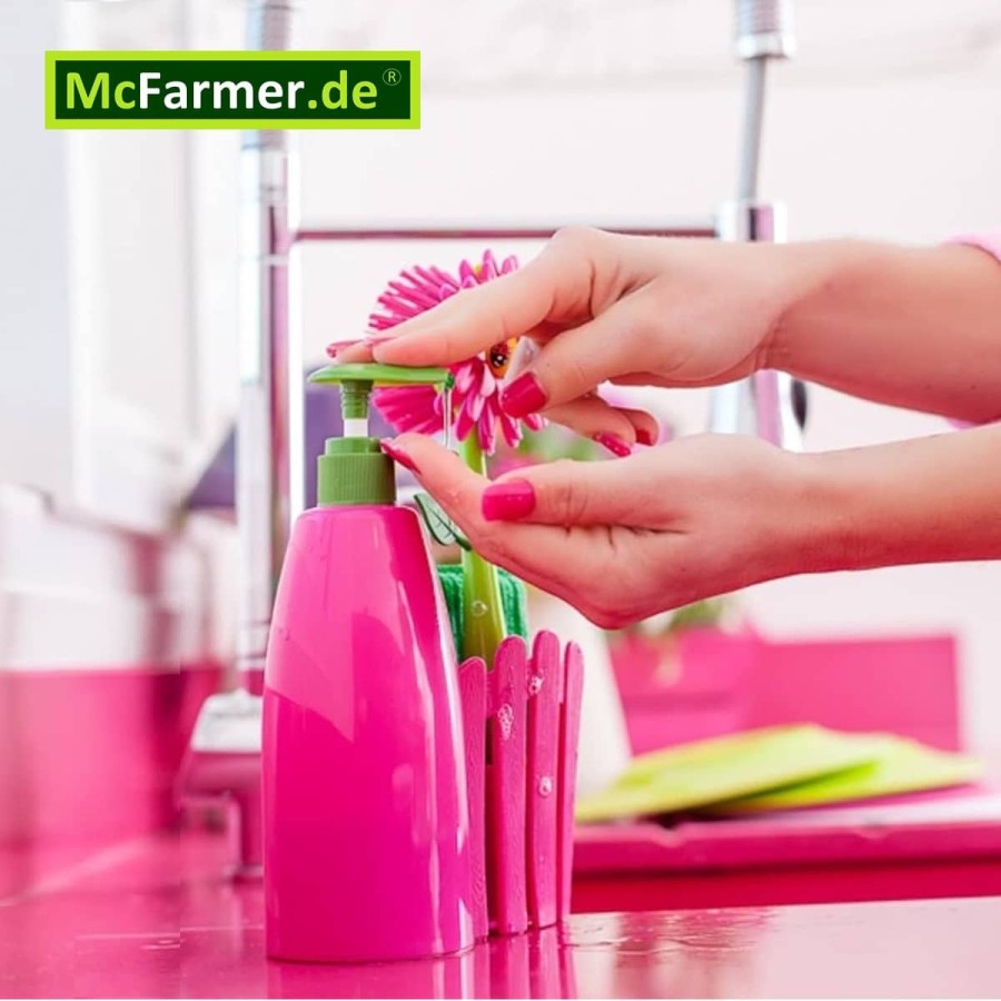 Pink-Flower-Power-Barbie-Spuele-in-Form-einer-Blume