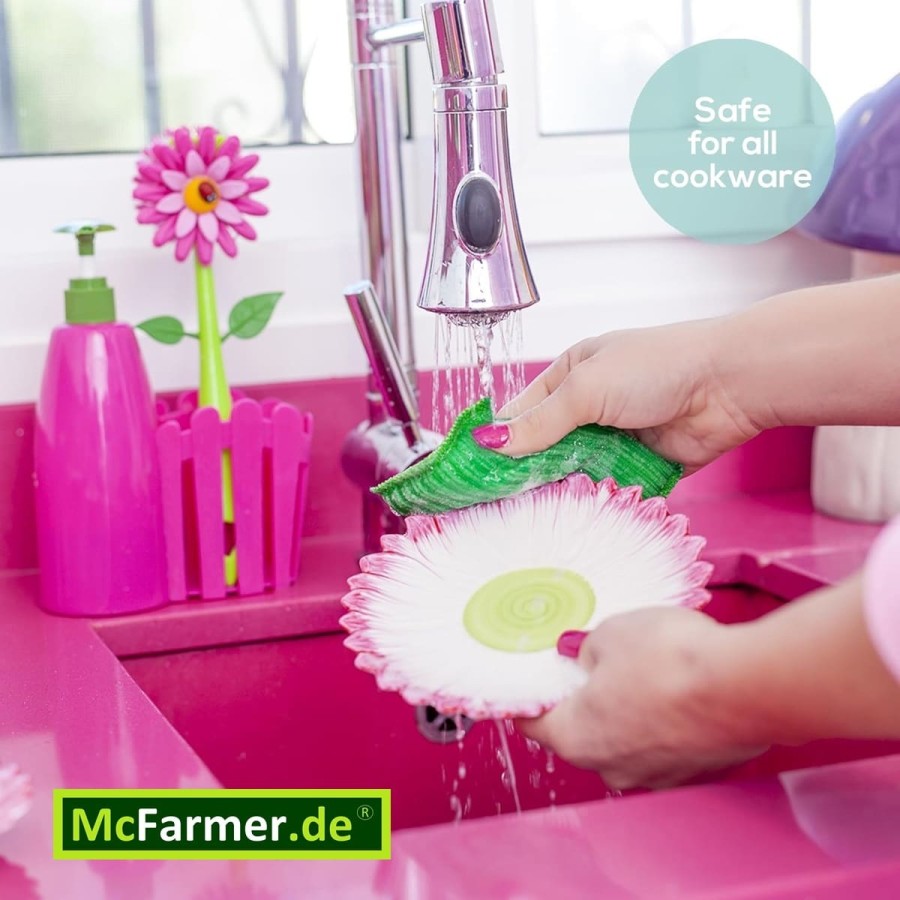 Pink-Flower-Power-Kuechen-Oranizer-in-Form-einer-Blume