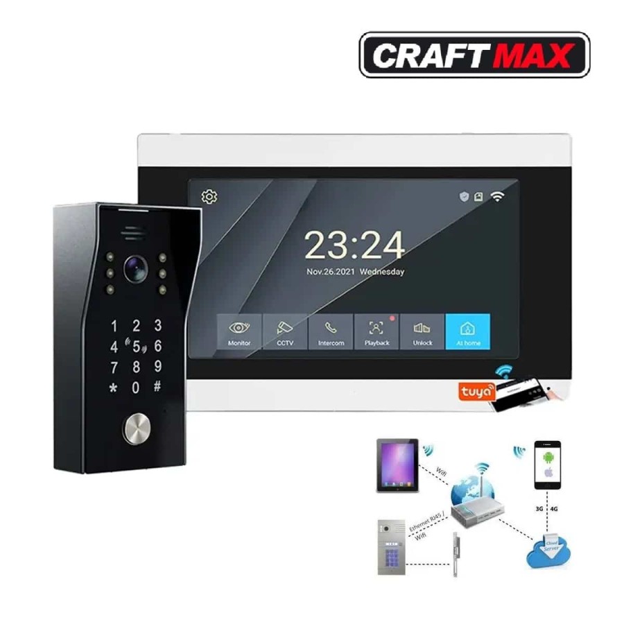 Video-Tuersprechanlage-Intercom-System-W-Lan-Smartphone-App-Tueroeffnung-per-Internet-Nachtsicht-Audio-Video-TFT-Monitor-7