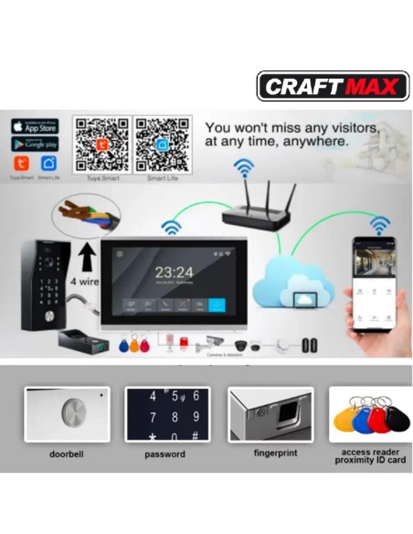 Video-Tuersprechanlage-Intercom-System-W-Lan-Smartphone-App-Tueroeffnung-per-Internet-Nachtsicht-Audio-Video-TFT-Monitor-4