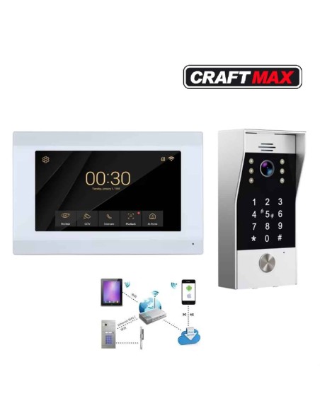 Video-Tuersprechanlage-Intercom-System-W-Lan-Smartphone-App-Tueroeffnung-per-Internet-Nachtsicht-Audio-Video-TFT-Monitor-1