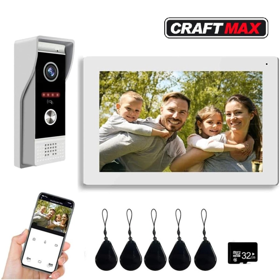 CRAFTMAX-Intercom-Video-Tuersprechanlage-mit-dem-Smartphone-Fernverriegelung-Ueberwachung-Zwei-Wege-Kommunikation-Videoaufzeichn