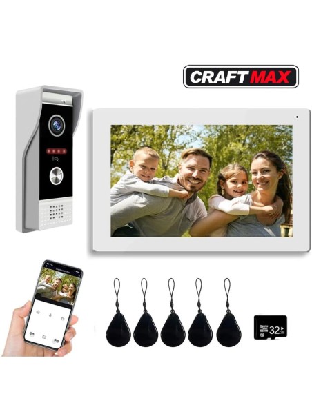 CRAFTMAX-Intercom-Video-Tuersprechanlage-mit-dem-Smartphone-Fernverriegelung-Ueberwachung-Zwei-Wege-Kommunikation-Videoaufzeichn