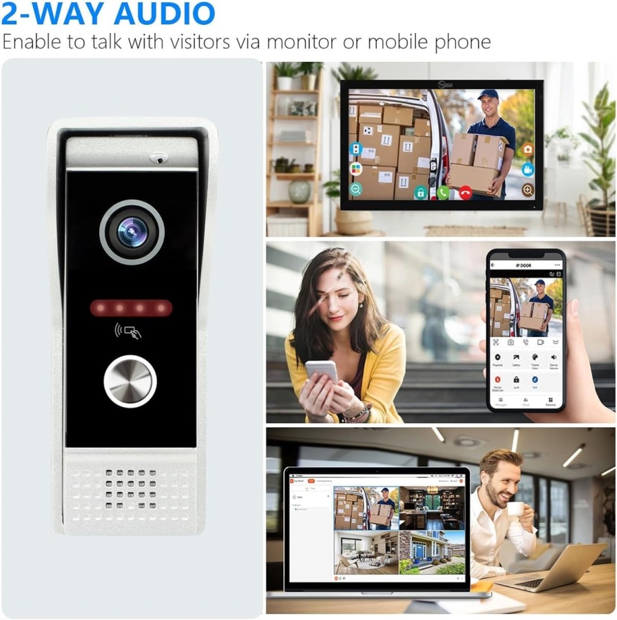 CRAFTMAX-Intercom-Video-Tuersprechanlage-mit-dem-Smartphone-Fernverriegelung-Ueberwachung-Zwei-Wege-Kommunikation-Videoaufzeichn