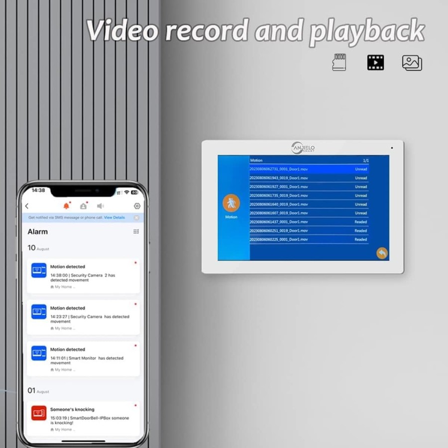 CRAFTMAX-Intercom-Video-Tuersprechanlage-mit-dem-Smartphone-Fernverriegelung-Ueberwachung-Zwei-Wege-Kommunikation-Videoaufzeichn