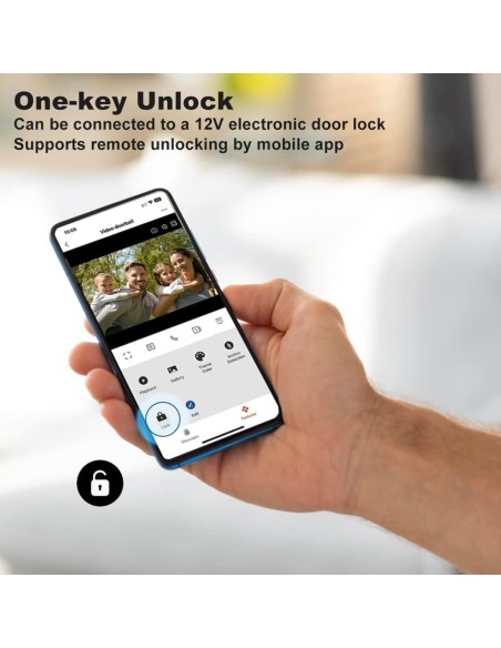 CRAFTMAX-Intercom-Video-Tuersprechanlage-mit-dem-Smartphone-Fernverriegelung-Ueberwachung-Zwei-Wege-Kommunikation-Videoaufzeichn