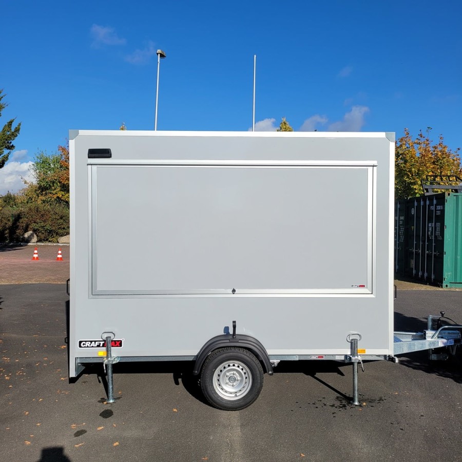 CRAFTMAX-Verkaufsanhaenger-Foodtruck-1300-3.00x1.80x2.00m-Thermo-Sandwichpanele-mit-seitlicher-Verkaufsklappe-Stuetzen-Steckdose