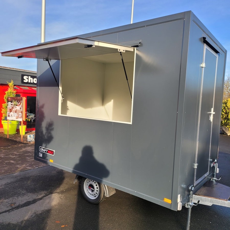 CRAFTMAX-Verkaufsanhaenger-750KG-2.97×1.95×2.18m-Thermo-Sandwichpanele-mit-seitlicher-Verkaufsklappe-Stuetzen-5