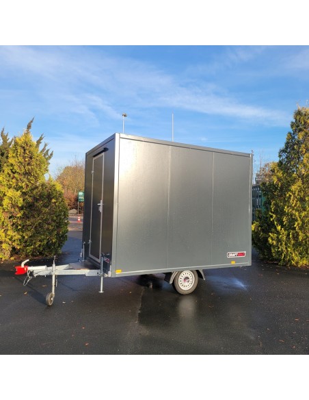 CRAFTMAX-Verkaufsanhaenger-750KG-2.97×1.95×2.18m-Thermo-Sandwichpanele-mit-seitlicher-Verkaufsklappe-Stuetzen-4