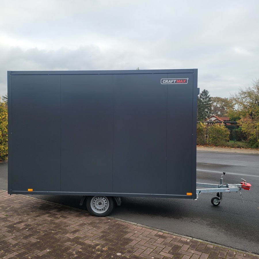 CRAFTMAX-Bauwagen-750-Thermo-Sandwichpanele-3.45×1.98×2.20m-ungebremst-Fenster-Tuer-Sitzgarnitur-Stuetzen-Heizung-Steckdosen-11