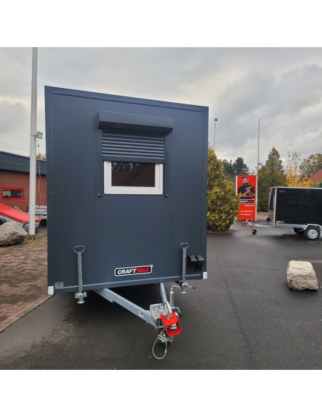 CRAFTMAX-Bauwagen-750-Thermo-Sandwichpanele-3.45x1.98x2.20m-ungebremst-Fenster-Tuer-Sitzgarnitur-Stuetzen-Heizung-Steckdosen-1