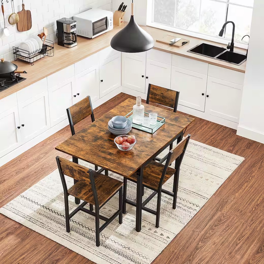 Tiny-Hause-Esstisch-klappbarer-Kuechentisch-fuer-2-4-Personen-ideal-fuer-kleine-Raeume-Vintagebraun-5
