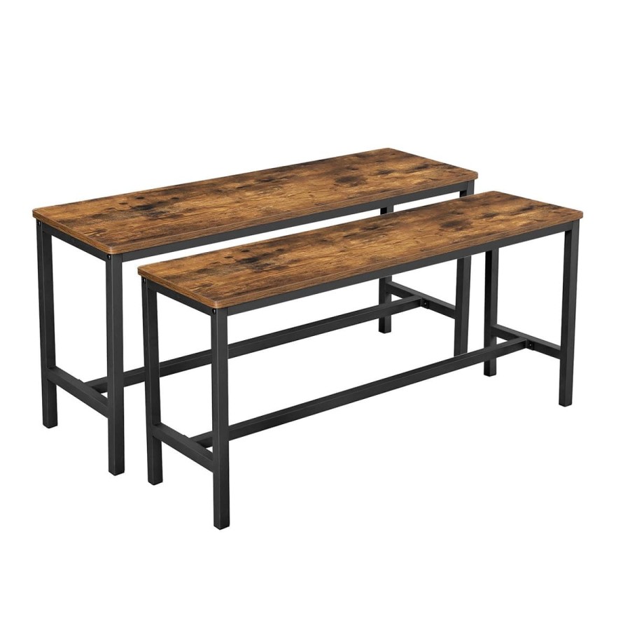 TinyHouse-Sitzbank-Essbank-Eisengestell-108x32.50x50cm-LxBxH-2-Stueck-Vintagebraun-1