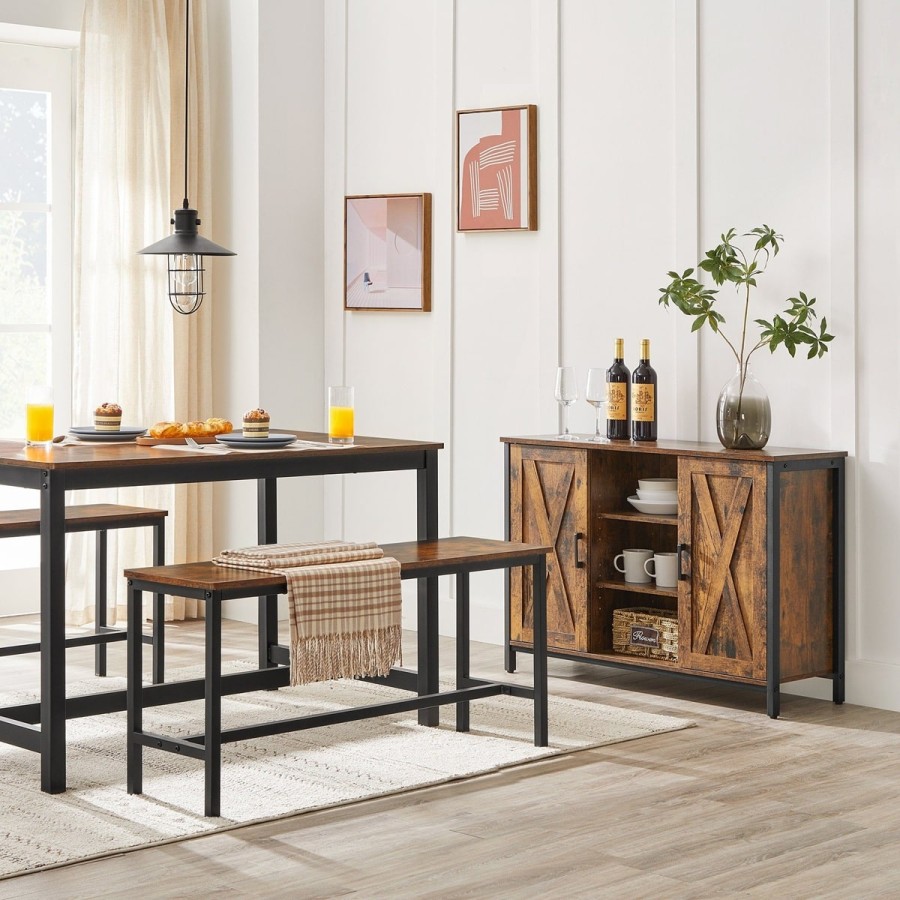 TinyHouse-Sitzbank-Essbank-Eisengestell-108x32.50x50cm-LxBxH-2-Stueck-Vintagebraun-5