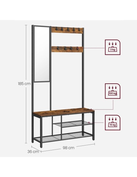 TinyHouse-Garderobenstaender-Garderobe-mit-Spiegel-Schuhregal-mit-Sitzflaeche-Vintagebraun-4