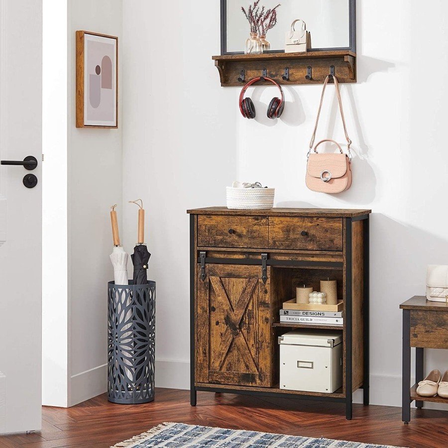 TinyHouse-Sideboard-Kommode-70x30x80cm-mit-Schublade-und-Schiebetuer-Vintagebraun-7