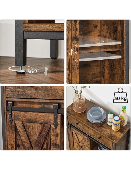 TinyHouse-Sideboard-Kommode-70x30x80cm-mit-Schublade-und-Schiebetuer-Vintagebraun-6