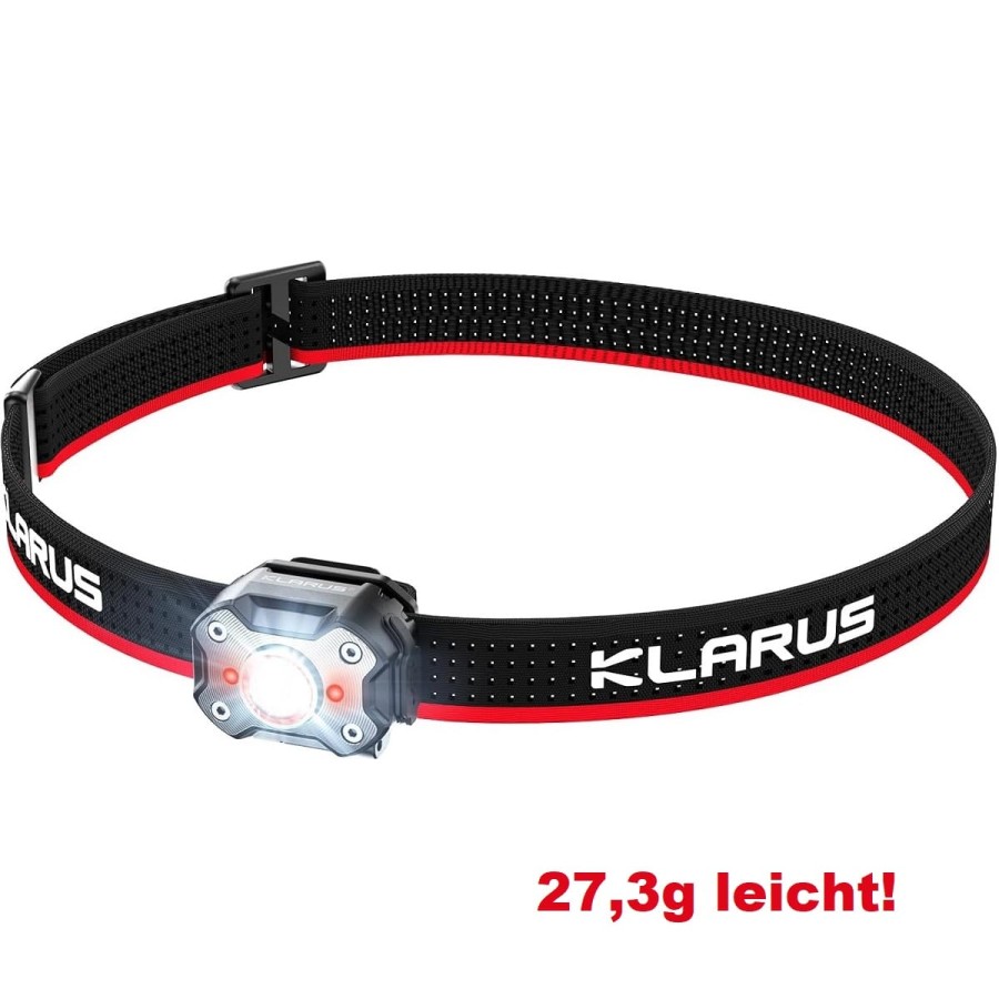 KLARUS-Stirnlampe-LED-670-Lumen-Hauptlicht-rotes-Warnlicht-180°-verstellbare-Schulterlampe-Klemmlampe-wiederaufladbar-273g-leich