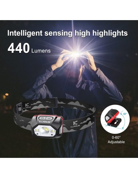 KLARUS-Stirnlampe-Kopflampe-mit-Gestensensor-5-Modi-440-Lumen-70-Stunden-Laufzeit-IPX6-wasserdicht-wiederaufladbar-2