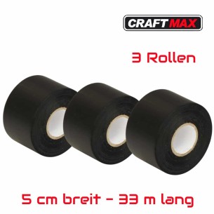 PVC-Isolierband-Schwarz-5cm-breit-33m-lang-extrem-strapazierfaehiges-selbstklebendes-Isolierband-zum-Schutz-Buendeln-Reparieren-