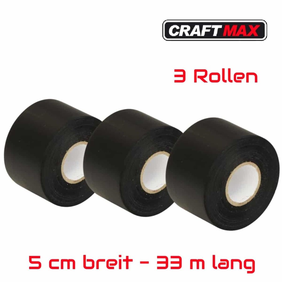 PVC-Isolierband-Schwarz-5cm-breit-33m-lang-extrem-strapazierfaehiges-selbstklebendes-Isolierband-zum-Schutz-Buendeln-Reparieren-