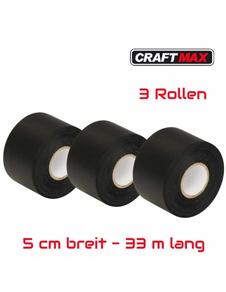 PVC-Isolierband-Schwarz-5cm-breit-33m-lang-extrem-strapazierfaehiges-selbstklebendes-Isolierband-zum-Schutz-Buendeln-Reparieren-