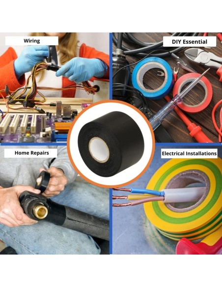 PVC-Isolierband-Schwarz-5cm-breit-33m-lang-extrem-strapazierfaehiges-selbstklebendes-Isolierband-zum-Schutz-Buendeln-Reparieren-