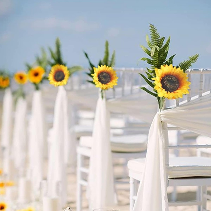 Sonnenblumen-Kunstblumen-Seidenblumen-Deko-lange-Stiele-fuer-Hochzeit-Party-Balkon-Garten-1