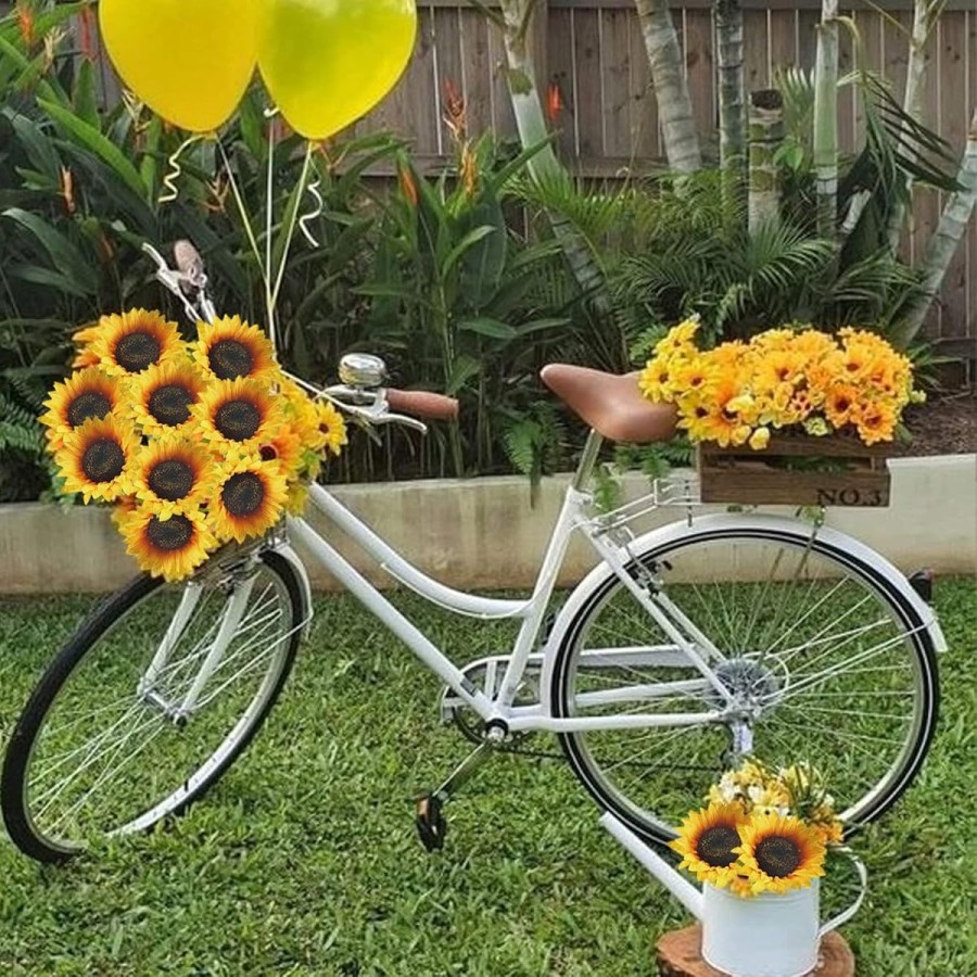 Sonnenblumen-Kunstblumen-Seidenblumen-Deko-lange-Stiele-fuer-Hochzeit-Party-Balkon-Garten-6