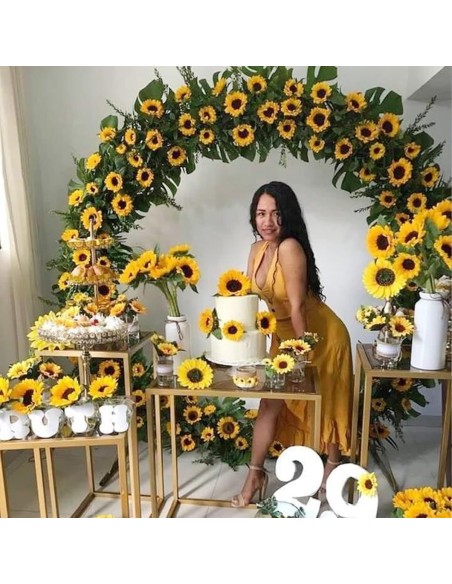 Sonnenblumen-Kunstblumen-Seidenblumen-Deko-lange-Stiele-fuer-Hochzeit-Party-Balkon-Garten-3