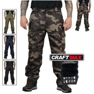 Herren-Regenhose-Thermohose-Schneehose-Outdoor-Hose-mit-Hosentraeger-gefuettert-millitary-look-verschiedene-Farben
