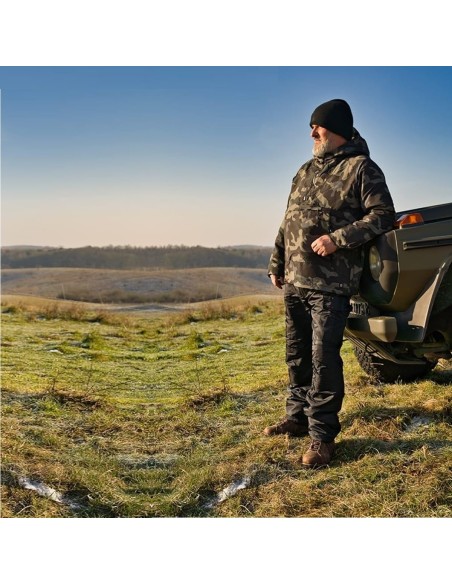 Herren-Regenhose-Thermohose-Schneehose-Outdoor-Hose-mit-Hosentraeger-gefuettert-inkl.-Tuch-millitary-2