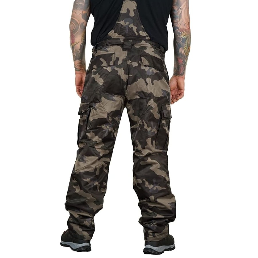 Herren-Regenhose-Thermohose-Schneehose-Outdoor-Hose-mit-Hosentraeger-gefuettert-inkl.-Tuch-millitary-3