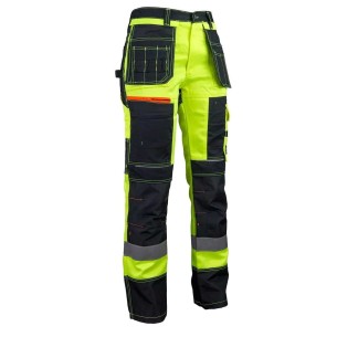 CRAFTMAX-Monteurs-Arbeitshose-mit-aufgesetzten-Taschen-reflektierend-neon-gelb-schwarz-1 2